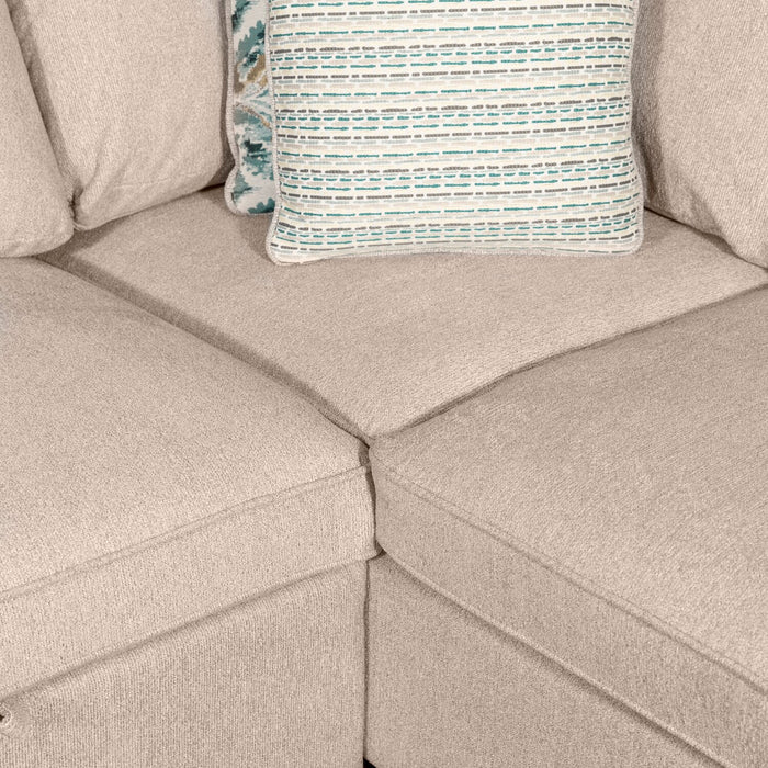 Scott Living Haven 3-Piece Left-Facing Chenille Fabric Cuddler Sleeper Sectional - Taupe