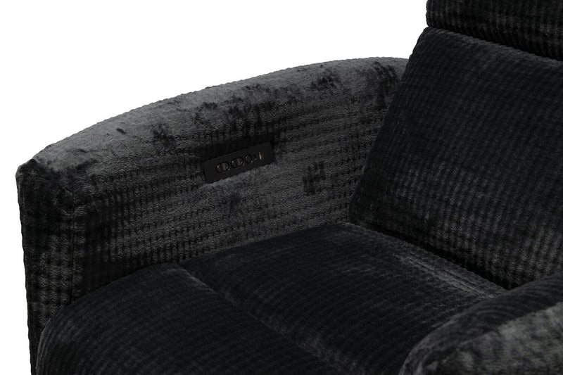 Remi 38\" Fabric Swivel Glider Power Reclining Chair with USB Ports – Charcoal 