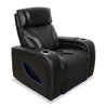 Elite 38" Genuine Leather Massage Power Reclining Chair with Immersive Audio and Power Headrest - Black | Fauteuil de massage à inclinaison électrique Elite de 38 po en cuir véritable avec son immersif et appuie-tête électrique - noir