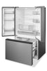 Midea 22.6 Cu. Ft. 33” Counter-Depth French Door Refrigerator with Ice Maker - MRF23I7AST | Réfrigérateur Midea de 22,6 pi3 et de 33 po de profondeur comptoir à portes françaises avec machine à glaçons - MRF23I7AST