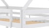 Gemma Twin Over Twin House Bunk Bed with Roof, Built-in Ladder & Guardrails for Kids - White | Lits simples superposés Gemma en forme de maison avec toit, échelle intégrée et garde-corps pour enfants - blancs