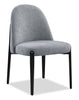 Kort & Co. Capri 5pc Dining Set with Table & 4 Linen-Look Chairs, Pedestal Base, 47"W Round - Grey | Ensemble de salle à manger Capri de Kort & Co. 5 pièces avec table ronde de 47 po (L), base piédestal et 4 chaises d’apparence lin - gris