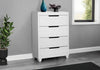 Elite Bedroom Chest of Drawers, 4-Drawer, 32"W x 46"H - White | Commode verticale de chambre à coucher Elite de 32 po (L) x 46 po (H) à 4 tiroirs - blanche