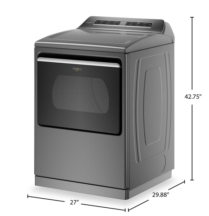 Whirlpool 7.4 Cu. Ft. Smart Gas Dryer with Steam - Chrome Shadow - WGD8127LC