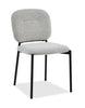 Luka 5pc Dining Set with Table & 4 Chairs, Sintered Stone Top, Metal, 43.5"W Round - Grey/Taupe | Ensemble de salle à manger Luka 5 pièces en métal avec table ronde de 43,5 po (L), dessus en pierre frittée et 4 chaises - gris et taupe