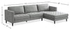 Metro 2-Piece Right-Facing Fabric Sectional with Chaise and Tufted Seat Cushions - Grey | Sofa sectionnel de droite Metro 2 pièces en tissu avec fauteuil long et coussins de siège capitonnés - gris