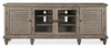 Baron 82” Rustic Pine TV Stand with Storage and Cable Management for TVs up to 90” - Dovetail Grey | Meuble pour téléviseur rustique Baron de 82 po en pin avec rangement et système de gestion des