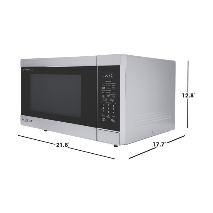Sharp 1.6 Cu. Ft. Carousel® Countertop Microwave with Inverter Technology - Stainless Steel - SMC1664KSC