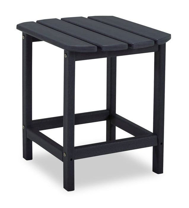 Bask Outdoor Patio End Table - 15\"W, High Density Plastic, UV & Weather Resistant - Black