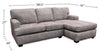 Made in Canada Luxe 2-Piece Right-Facing Fabric Sectional with Removable Cushions - Zaftig Dove Grey | Sofa sectionnel de droite Luxe 3 pièces fabriqué au Canada en tissu avec coussins amovibles - gris colombe Zaftig