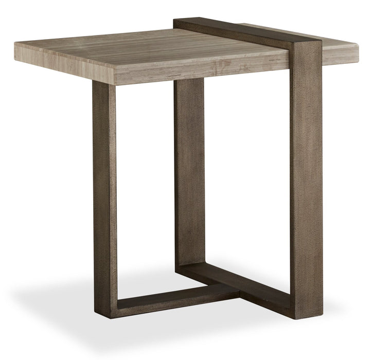 Cyprus 26” Modern End Table - Beige/Bronze