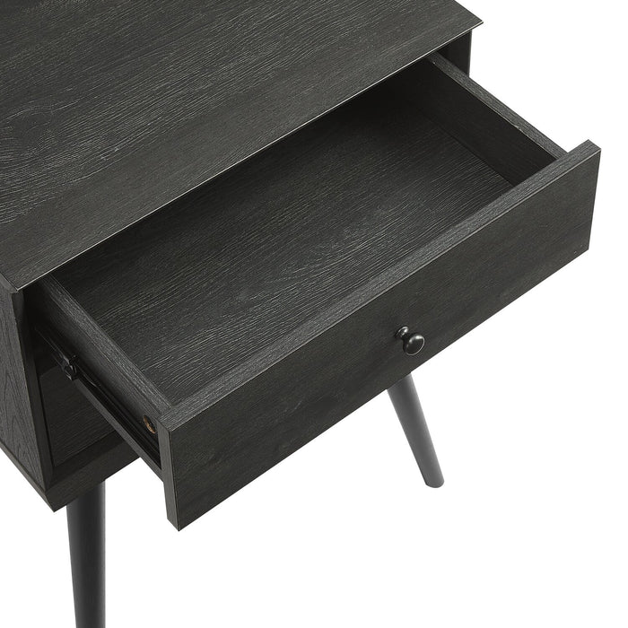 Mori Bedside 2-Drawer Nightstand, 18\"W x 25.75\"H - Black