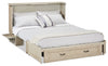 Parker Cabinet Bed with Memory Foam Mattress, Brushed Driftwood - Queen Size    | Armoire-lit Parker - Taupe