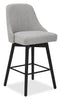 Nash Counter-Height Stool with Swivel Seat & Polyester Fabric, 26.5"H, Wood & Metal - Grey | Tabouret 26.5 po Nash de hauteur comptoir en tissu de polyester, bois et en métal avec siège pivotant - gris foncé