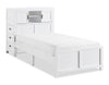 Quinn Platform Bed with Bookcase Headboard, Built-in Desk & Stool, White - Twin Size | Lit plateforme Quinn avec tête de lit bibliothèque, bureau intégré et tabouret, blanc - format lit simple