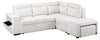 Coast 3-Piece Right-Facing Ivory White Fabric Sleeper Sectional with Storage Chaise and Storage Armrest | Sofa-lit sectionnel de droite Coast 3 pièces en tissu blanc ivoire avec fauteuil long de rangement et accoudoir de rangement
