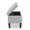Calgary 32" Storage Fabric Ottoman - Grey Striped|Pouf de rangement Calgary de 32 po en tissu - rayé gris