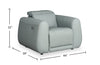Gianna 40" Genuine Leather Power Reclining Chair with Power Headrest and USB Port - Spa Blue | Fauteuil à inclinaison électrique Gianna de 40 po en cuir véritable avec appuie-tête électrique et port USB - bleu spa