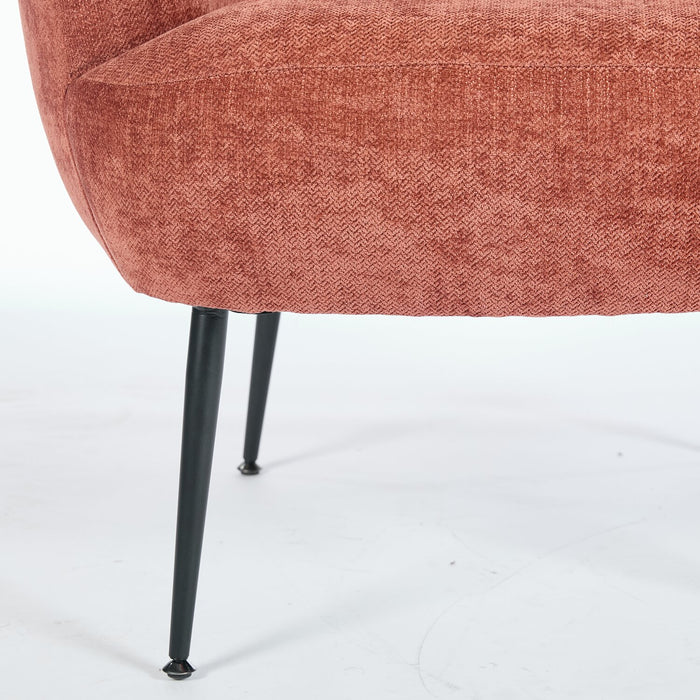 Nova 28.7\" Boucle Fabric Accent Chair - Orange