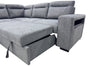 Coast 3-Piece Left-Facing Fabric Sleeper Sectional with Storage and Ottoman - Smoke | Sofa-lit sectionnel de gauche Coast 3 pièces en tissu avec rangement et pouf - fumée