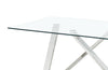 Briar 47" Modern Glass Top Coffee Table - Silver | Table à café moderne Briar de 47 po avec dessus en verre - argentée