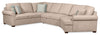 Scott Living Haven 3-Piece Right-Facing Chenille Fabric Cuddler Sleeper Sectional - Taupe | Sofa-lit sectionnel enveloppant de droite Haven de Scott Living 3 pièces en tissu de chenille - taupe