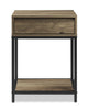 Akio Bedside 1-Drawer Nightstand with Lift-top Storage, 18"W x 25.75"H - Brown/Black | Table de nuit Akio de 18 po (l) x 25,75 po (H) à 1 tiroir avec dessus relevable et rangement - brune et noire