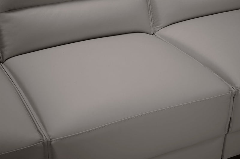 Citadel 2-Piece Right-Facing Top-Grain Genuine Leather Sectional with Wood Legs - Grey