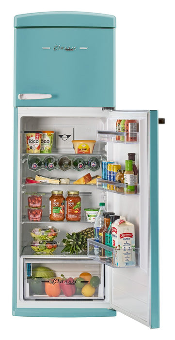 Unique Classic Retro 24\" 11 Cu Ft. Top Freezer Refrigerator – Ocean Mist Turquoise - UNQ-310L T TM