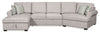 Scott Living Haven 3-Piece Right-Facing Chenille Fabric Cuddler Sleeper Sectional with Storage - Grey | Sofa-lit sectionnel enveloppant de droite Haven de Scott Living 3 pièces en tissu de chenille avec rangement - gris