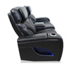 Elite 74" Genuine Leather Massage Power Reclining Loveseat with Immersive Audio and Power Headrests - Black | Causeuse de massage à inclinaison électrique Elite de 74 po en cuir véritable avec son immersif et appuie-têtes électriques - noire