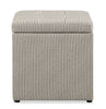 Yukon 17" Square Storage Fabric Ottoman - Grey Striped | Pouf de rangement carré Yukon de 17 po en tissu - rayé gris