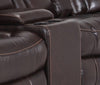 Leo 6-Piece Genuine Leather Reclining Sectional with Storage Console and Dual Cupholders - Walnut Brown | Sofa sectionnel inclinable Leo 6 pièces en cuir véritable avec console de rangement et 2 porte-gobelets - brun noyer