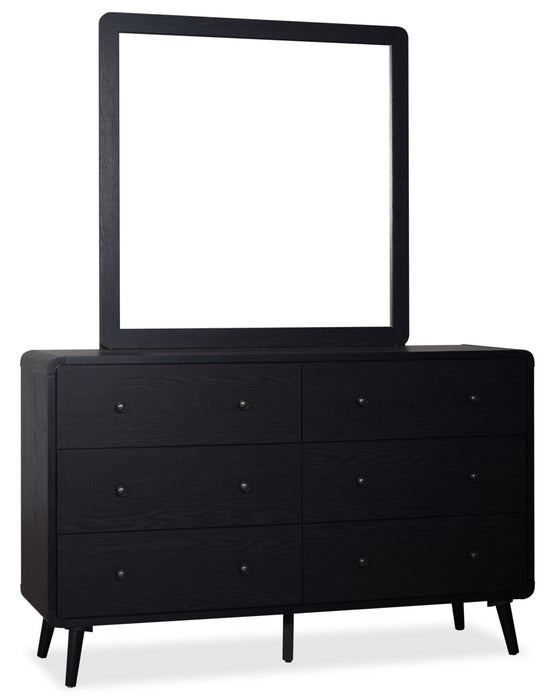 Milan Bedroom Dresser Mirror - Black