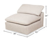 Eclipse Modular 38" Linen-Look Fabric Armless Chair with Reversible Feather Down Cushions - Linen Beige | Fauteuil modulaire sans accoudoirs Eclipse de 38 po en tissu d’apparence lin avec coussins réversibles en duvet et plumes - beige lin