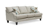 Made in Canada Nofia 80" Chenille Fabric Sofa with Two Accent Pillows and Wood Legs - Linen Beige | Sofa Nofia de 80 po fabriqué au Canada en tissu de chenille avec 2 coussins décoratifs et pattes en bois - beige lin