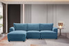 Voyage Modular 3-Piece Left-Facing Fabric Sectional with Removable Back Cushions – Blue | Sofa sectionnel modulaire de droite Voyage 3 pièces en tissu avec coussins de dossier amovibles - bleu