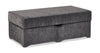 Made in Canada Morgan 48" Chenille Fabric Storage Ottoman - Grey | Pouf de rangement Morgan de 48 po fabriqué au Canada en tissu de chenille - gris