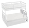 Quinn Bunk Bed with Ladder & Guard Rail for Kids, White - Twin/Full | Lits superposés Quinn pour enfants avec échelle et garde-corps, blancs - simple et double