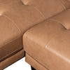 Edge 2-Piece Left-Facing Genuine Leather Sectional with Wood Legs and Removable Back Cushions - Brown | Sofa sectionnel de gauche Edge 2 pièces en cuir véritable avec pattes en bois et coussins de dossier amovibles - brun
