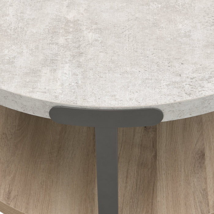Felicity 22\" Round End Table with Shelf - Grey