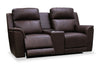 Vibe 76" Genuine Leather Massage Power Reclining Loveseat with Immersive Audio and Power Headrests - Brown | Causeuse de massage à inclinaison électrique Vibe de 76 po en cuir véritable avec son immersif et appuie-têtes électriques - brune