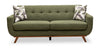 Kort & Co. Freeman 80” Linen-Look Fabric Condo Size Sofa with Wood Legs - Avocado Green | Sofa Freeman de Kort & Co. de 80 po de format condo en tissu d’apparence lin avec base et pattes en bois - vert avocat