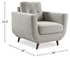 Cosmo 34" Fabric Chair with Tufted Back Cushion - Grey | Fauteuil Cosmo de 34 po en tissu avec coussin de dossier capitonné - gris