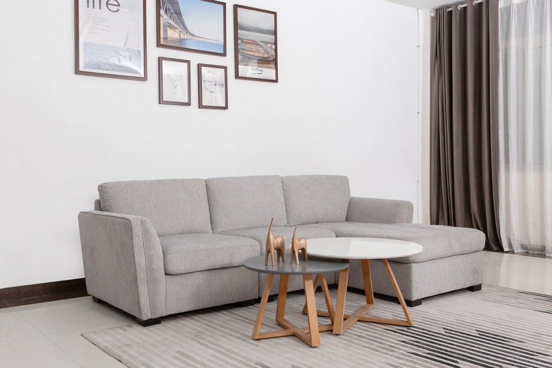 Vault 3-Piece Right-Facing Sectional with Storage Chaise and Two Storage Chairs - Grey