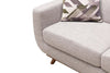 Kort & Co. Freeman 63" Linen-Look Fabric Loveseat with Wood Legs and Tufted Back Cushions - Dove White | Causeuse Freeman de Kort & Co. de 63 po en tissu d’apparence lin avec pattes en bois et coussins de dossier capitonnés - blanc colombe
