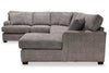 Made in Canada Luxe 3-Piece Right-Facing Fabric Sectional with Removable Cushions - Zaftig Dove Grey | Sofa sectionnel de droite Luxe 3 pièces fabriqué au Canada en tissu avec coussins amovibles - gris colombe Zaftig