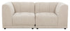 Kort & Co. Oaklyn Modular 77\" Fabric Loveseat with Tufted Seat Cushions - Beige