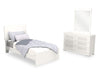 Riley 5pc Bedroom Set with Panel Bed, Dresser & Mirror, Made in Canada, White - Twin Size