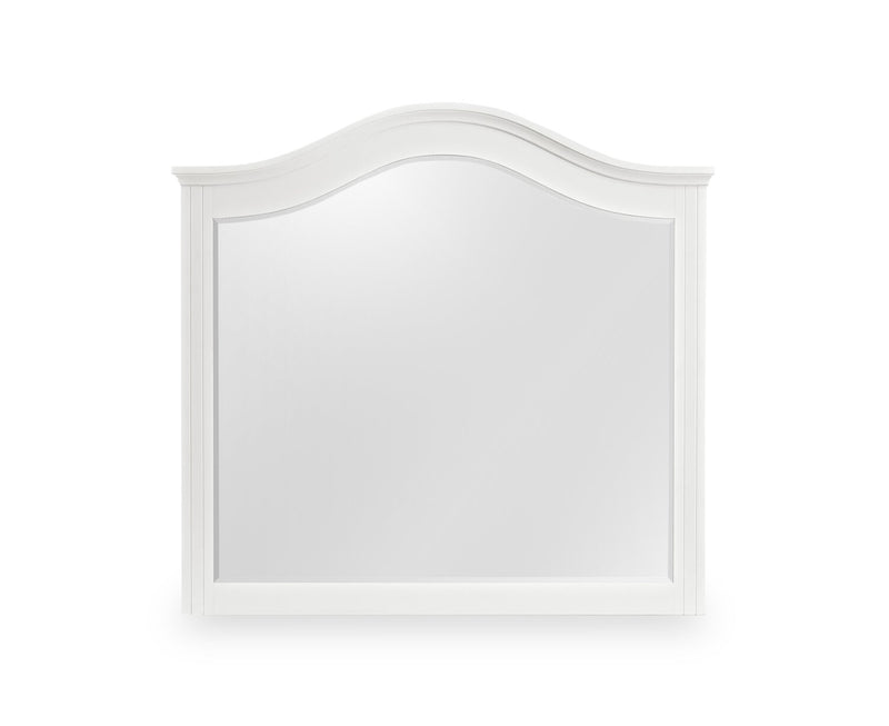 Ella 6pc Bedroom Set with Panel Bed, Dresser, Mirror & Nightstand, White - Queen Size